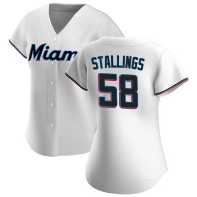 Women's Jacob Stallings Miami Marlins Replica White Home Jersey