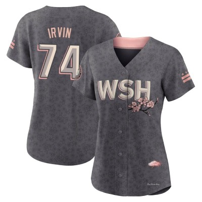 Women's Jake Irvin Washington Nationals Authentic Gray 2022 City Connect Jersey