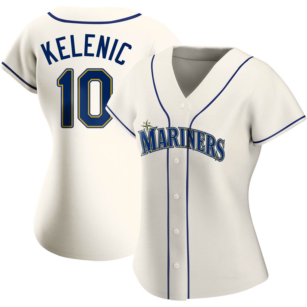 Women's Jarred Kelenic Seattle Mariners Authentic Cream Alternate Jersey