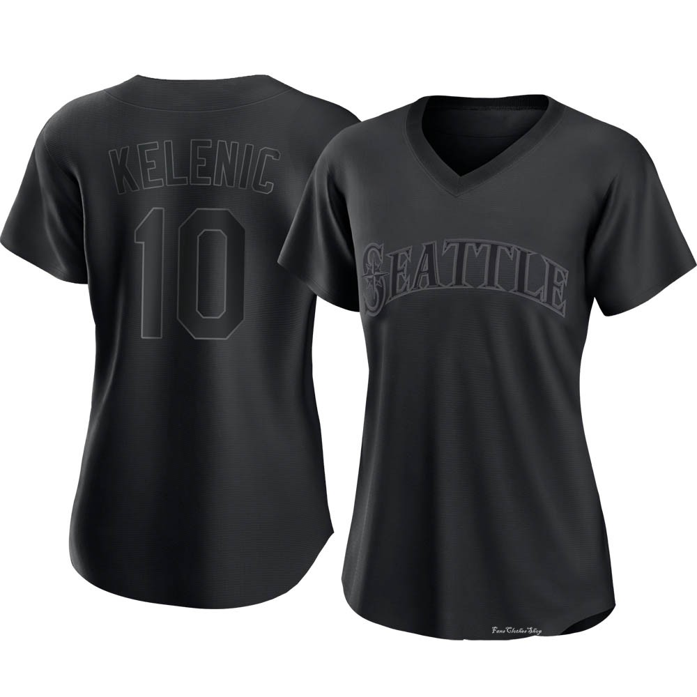 Women's Jarred Kelenic Seattle Mariners Replica Black Pitch Fashion Jersey