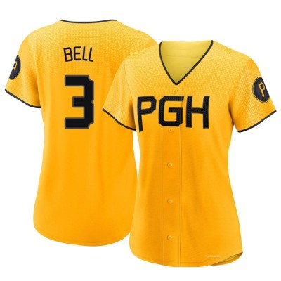 Women's Jay Bell Pittsburgh Pirates Replica Gold 2023 City Connect Jersey