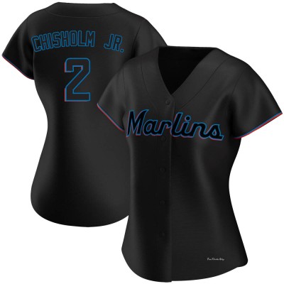Women's Jazz Chisholm Jr. Miami Marlins Authentic Black Alternate Jersey