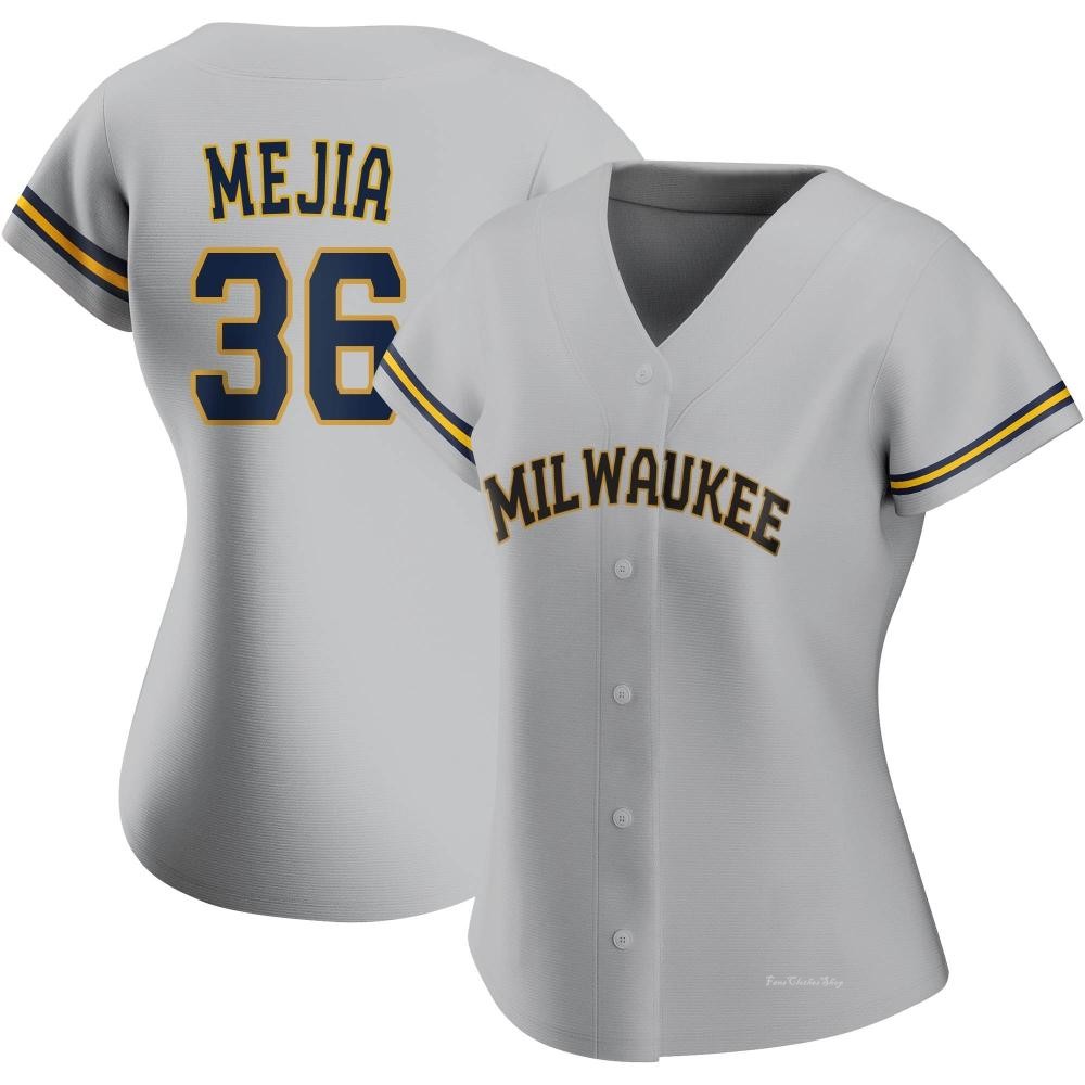 Women's J.C. Mejia Milwaukee Brewers Replica Gray Road Jersey