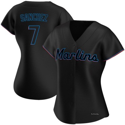 Women's Jesus Sanchez Miami Marlins Replica Black Alternate Jersey