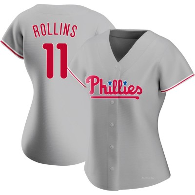 Women's Jimmy Rollins Philadelphia Phillies Authentic Gray Road Jersey
