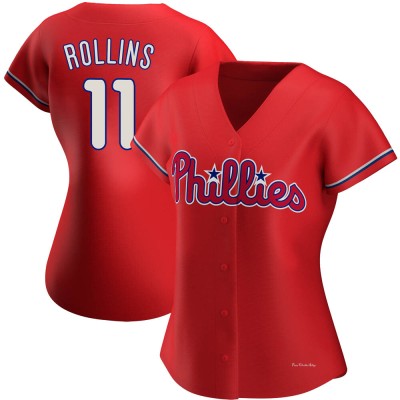 Women's Jimmy Rollins Philadelphia Phillies Authentic Red Alternate Jersey
