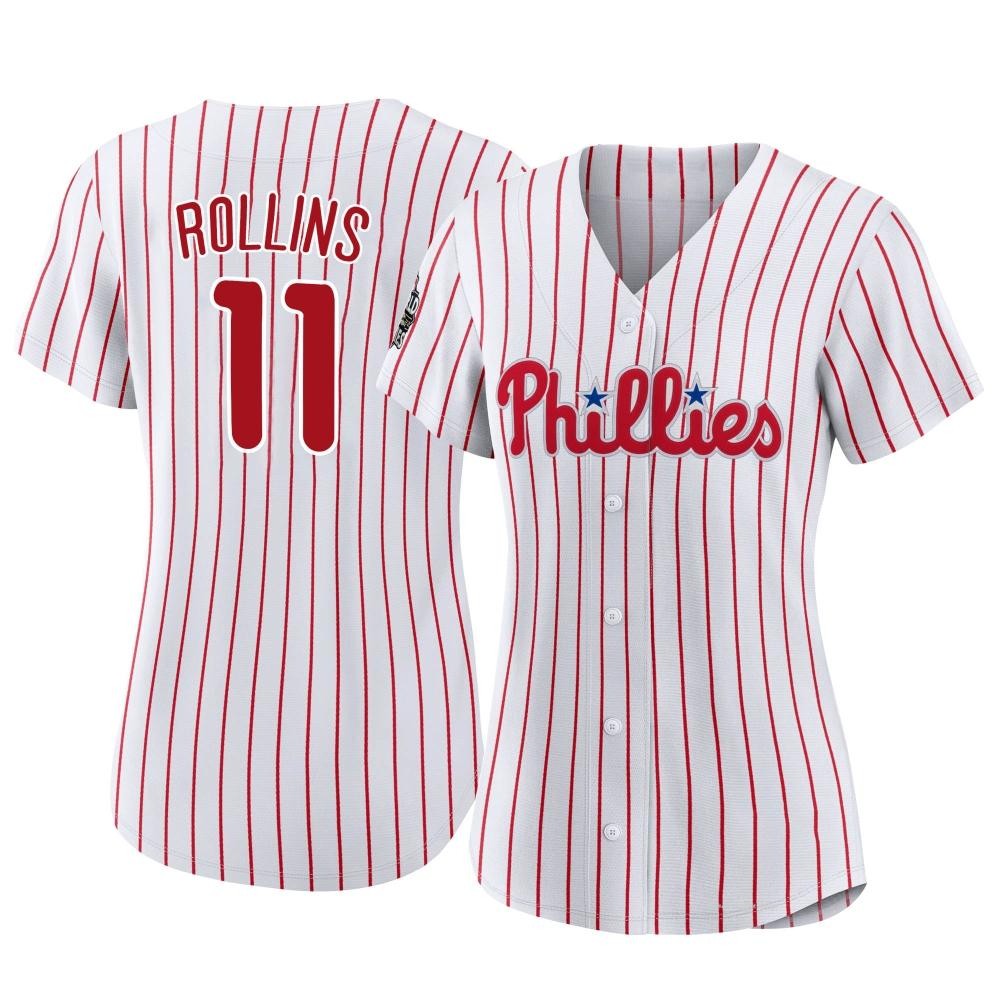 Women's Jimmy Rollins Philadelphia Phillies Authentic White 2022 World Series Home Jersey