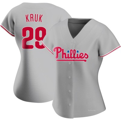 Women's John Kruk Philadelphia Phillies Authentic Gray Road Jersey