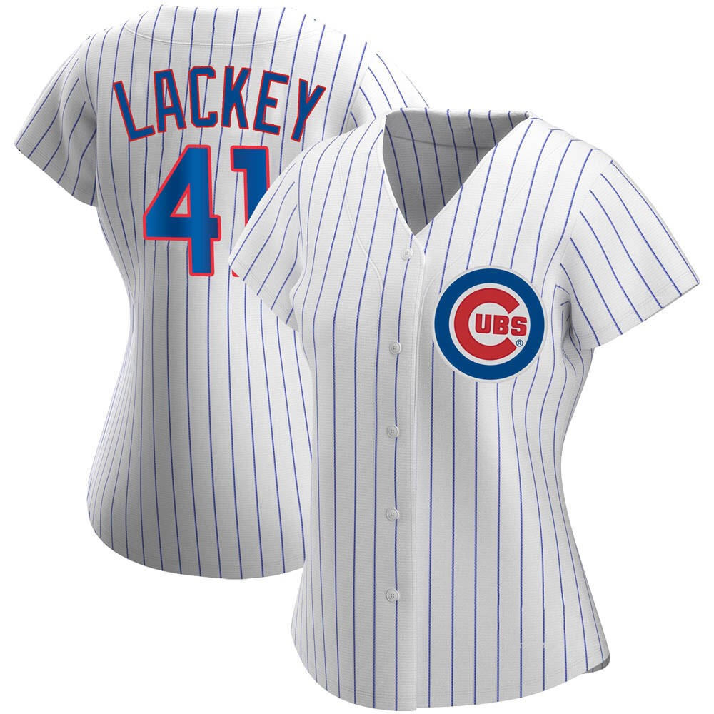 Women's John Lackey Chicago Cubs Replica White Home Jersey