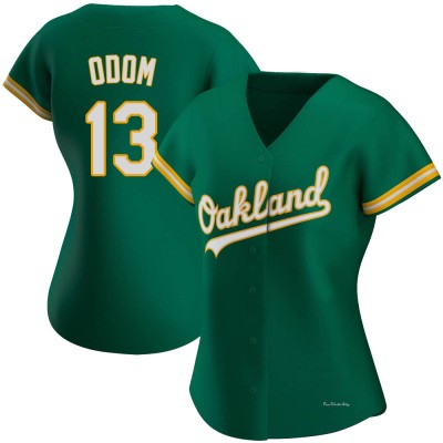 Women's John Odom Oakland Athletics Authentic Green Kelly Alternate Jersey