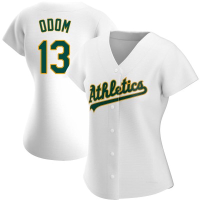 Women's John Odom Oakland Athletics Replica White Home Jersey