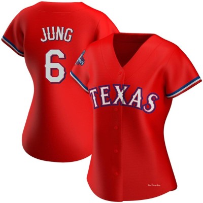 Women's Josh Jung Texas Rangers Authentic Red Alternate 2023 World Series Champions Jersey