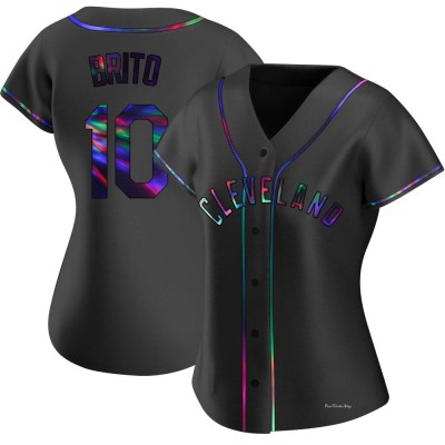 Women's Juan Brito Cleveland Guardians Replica Black Holographic Alternate Jersey