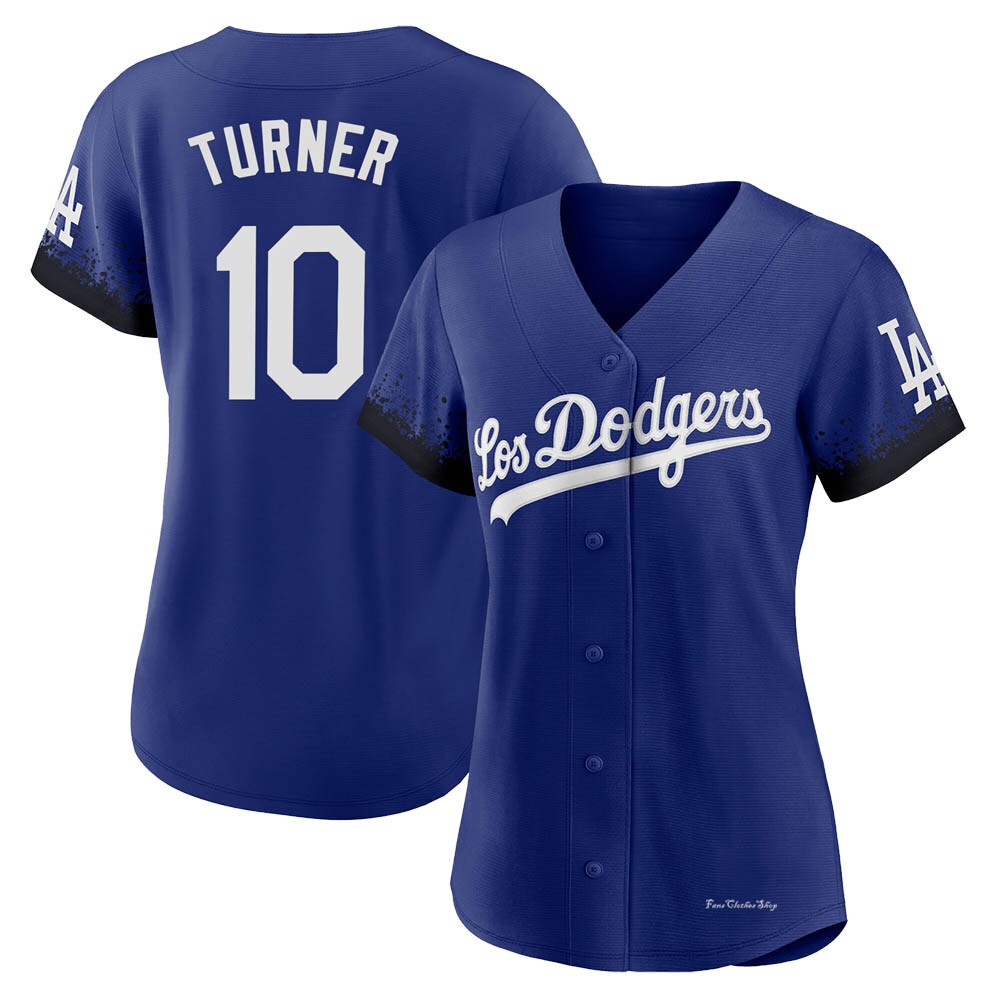 Women's Justin Turner Los Angeles Dodgers Authentic Royal 2021 City Connect Jersey Fans