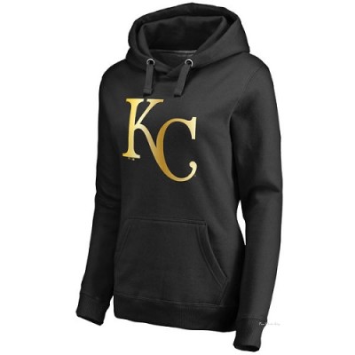 Women's Kansas City Royals Gold Collection Pullover Hoodie - Black