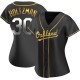 Women's Ken Holtzman Oakland Athletics Replica Black Golden Alternate Jersey