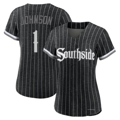 Women's Lance Johnson Chicago White Sox Authentic Black 2021 City Connect Jersey