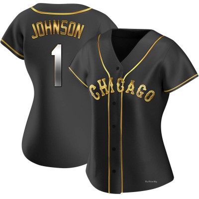 Women's Lance Johnson Chicago White Sox Replica Black Golden Alternate Jersey
