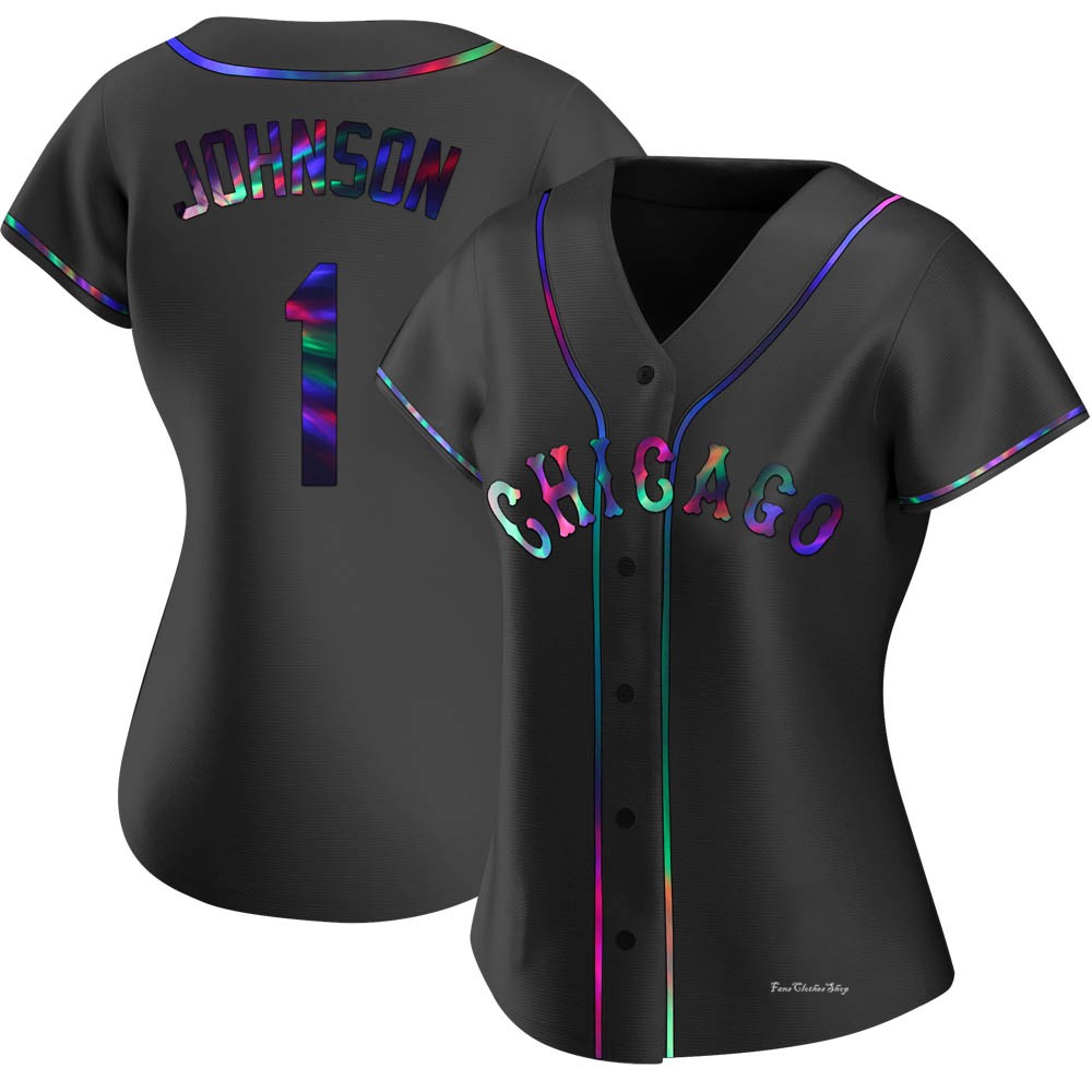 Women's Lance Johnson Chicago White Sox Replica Black Holographic Alternate Jersey