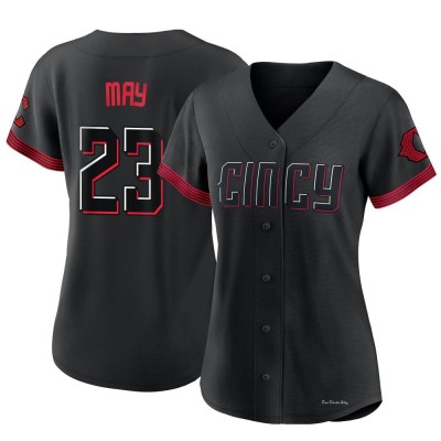 Women's Lee May Cincinnati Reds Replica Black 2023 City Connect Jersey
