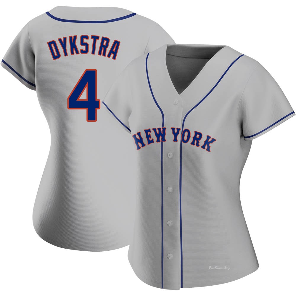 Women's Lenny Dykstra New York Mets Replica Gray Road Jersey