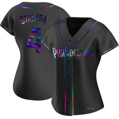 Women's Lenny Dykstra Philadelphia Phillies Replica Black Holographic Alternate Jersey