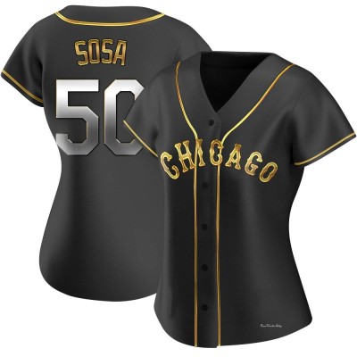 Women's Lenyn Sosa Chicago White Sox Replica Black Golden Alternate Jersey