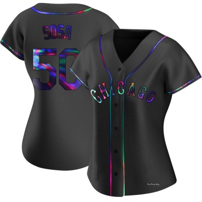Women's Lenyn Sosa Chicago White Sox Replica Black Holographic Alternate Jersey