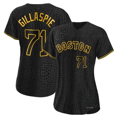 Women's Logan Gillaspie Boston Red Sox Authentic Black Snake Skin City Jersey