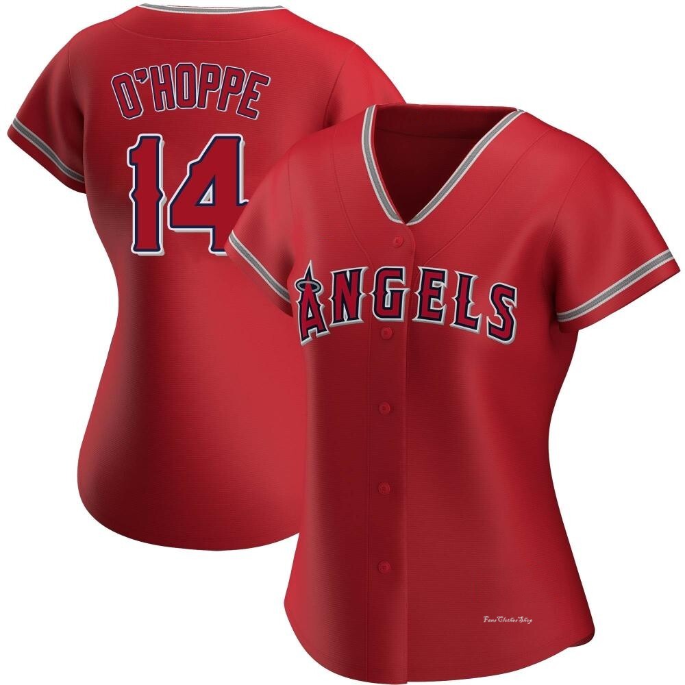 Women's Logan O'Hoppe Los Angeles Angels Replica Red Alternate Jersey