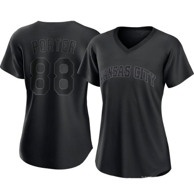 Women's Logan Porter Kansas City Royals Authentic Black Pitch Fashion Jersey
