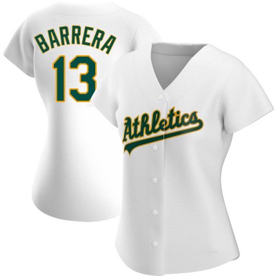 Women's Luis Barrera Oakland Athletics Authentic White Home Jersey