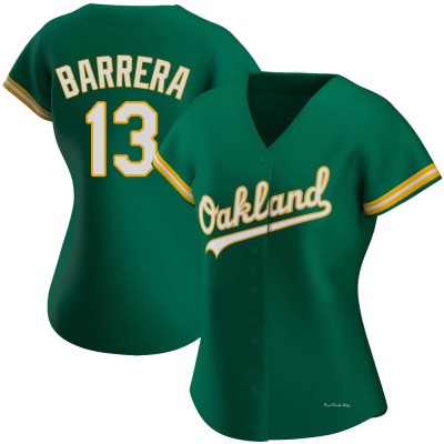 Women's Luis Barrera Oakland Athletics Replica Green Kelly Alternate Jersey