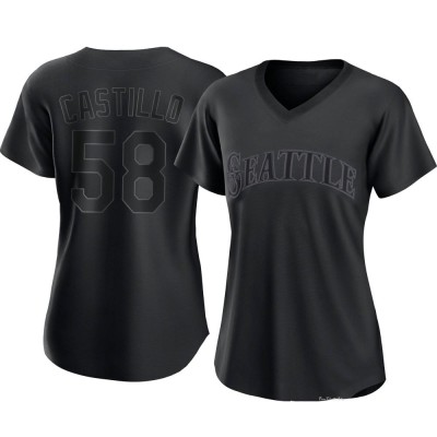 Women's Luis Castillo Seattle Mariners Authentic Black Pitch Fashion Jersey