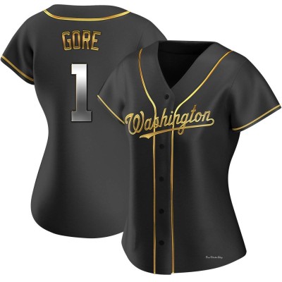 Women's MacKenzie Gore Washington Nationals Replica Black Golden Alternate Jersey