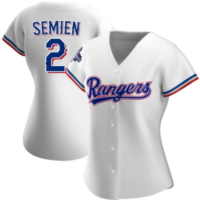 Women's Marcus Semien Texas Rangers Replica White Home 2023 World Series Champions Jersey