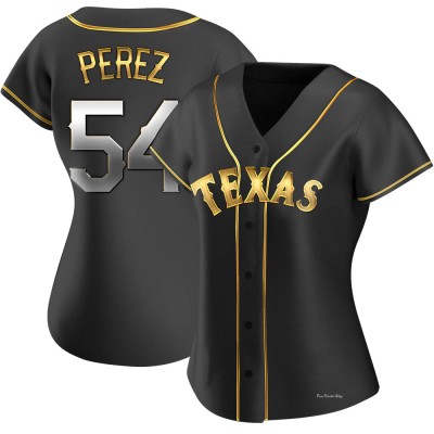 Women's Martin Perez Texas Rangers Replica Black Golden Alternate Jersey