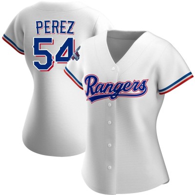 Women's Martin Perez Texas Rangers Replica White Home 2023 World Series Champions Jersey