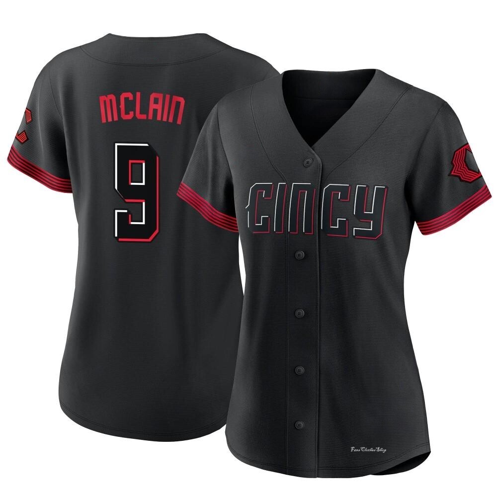 Women's Matt McLain Cincinnati Reds Authentic Black 2023 City Connect Jersey