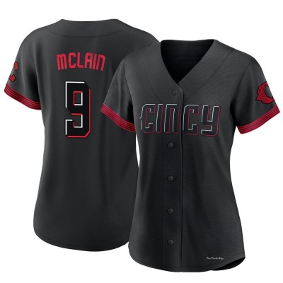 Women's Matt McLain Cincinnati Reds Replica Black 2023 City Connect Jersey