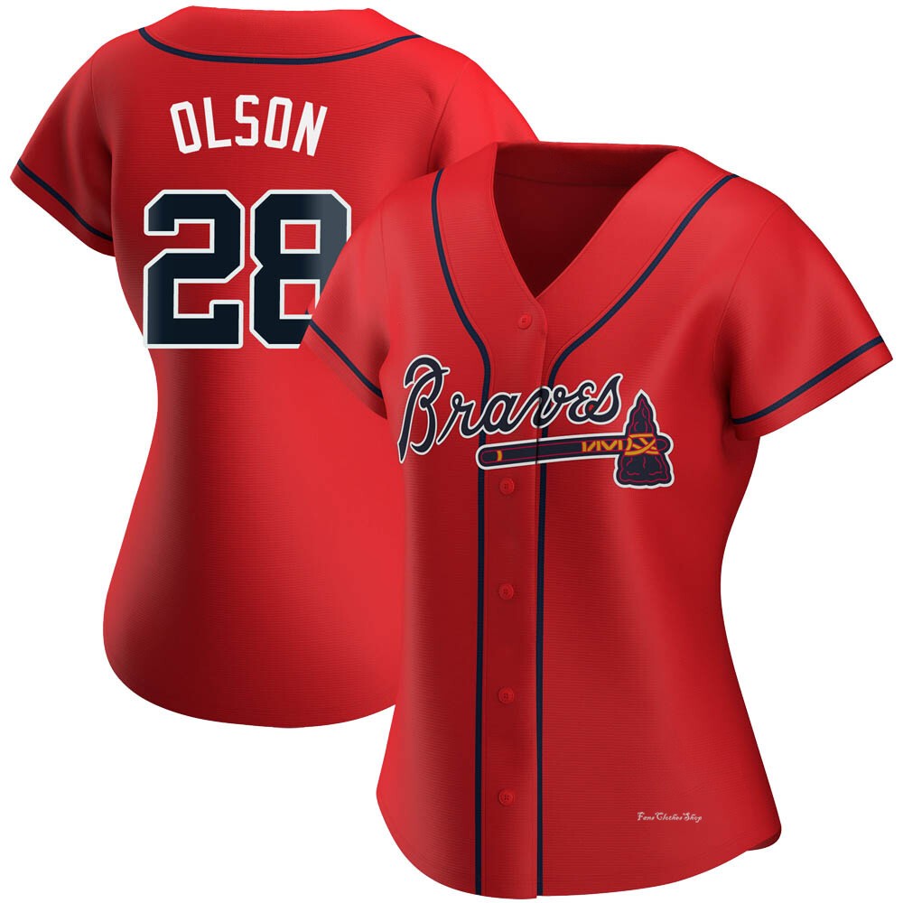 Women's Matt Olson Atlanta Braves Authentic Red Alternate Jersey