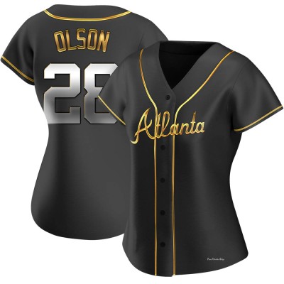 Women's Matt Olson Atlanta Braves Replica Black Golden Alternate Jersey
