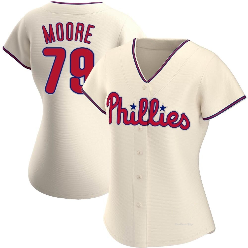 Women's McKinley Moore Philadelphia Phillies Replica Cream Alternate Jersey