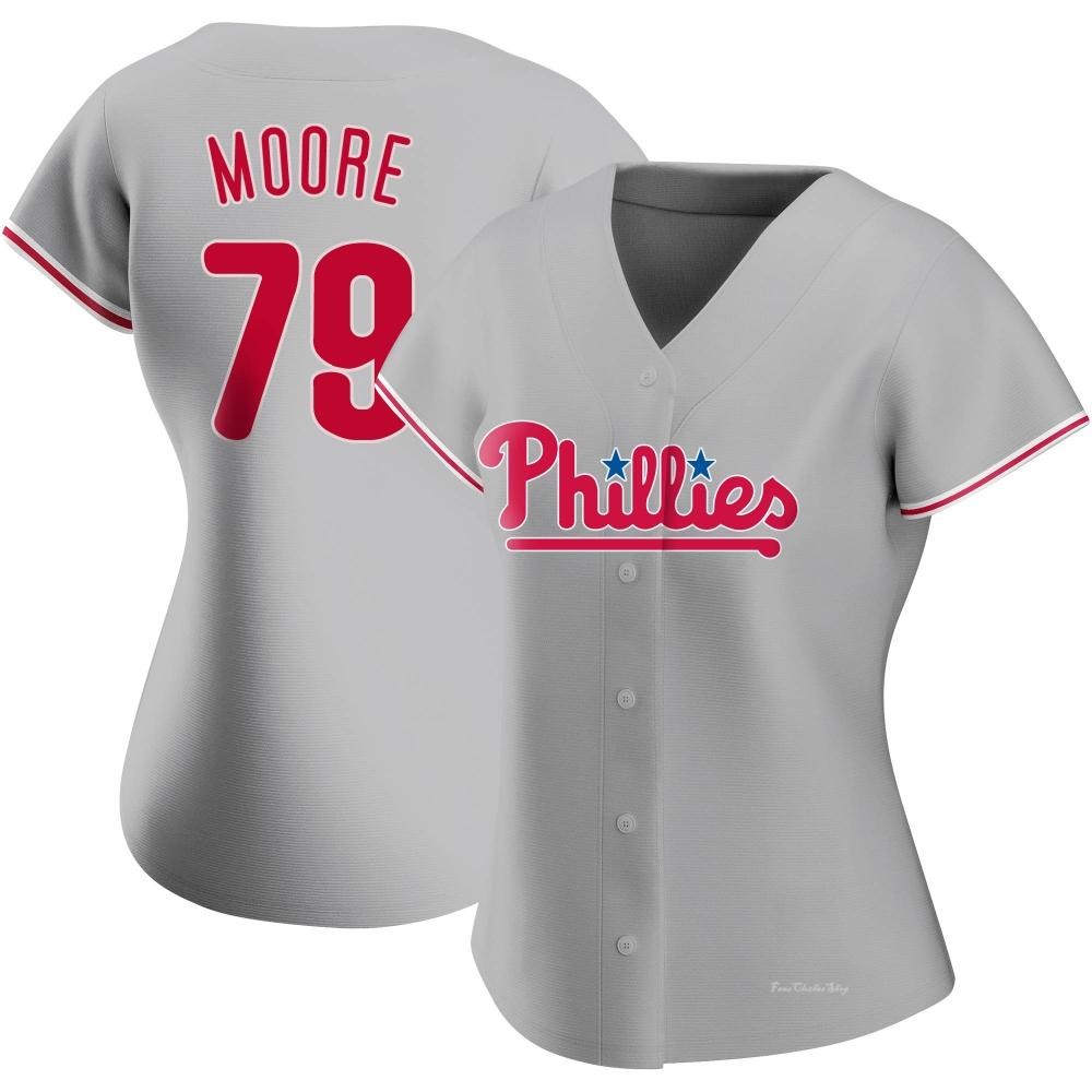 Women's McKinley Moore Philadelphia Phillies Replica Gray Road Jersey