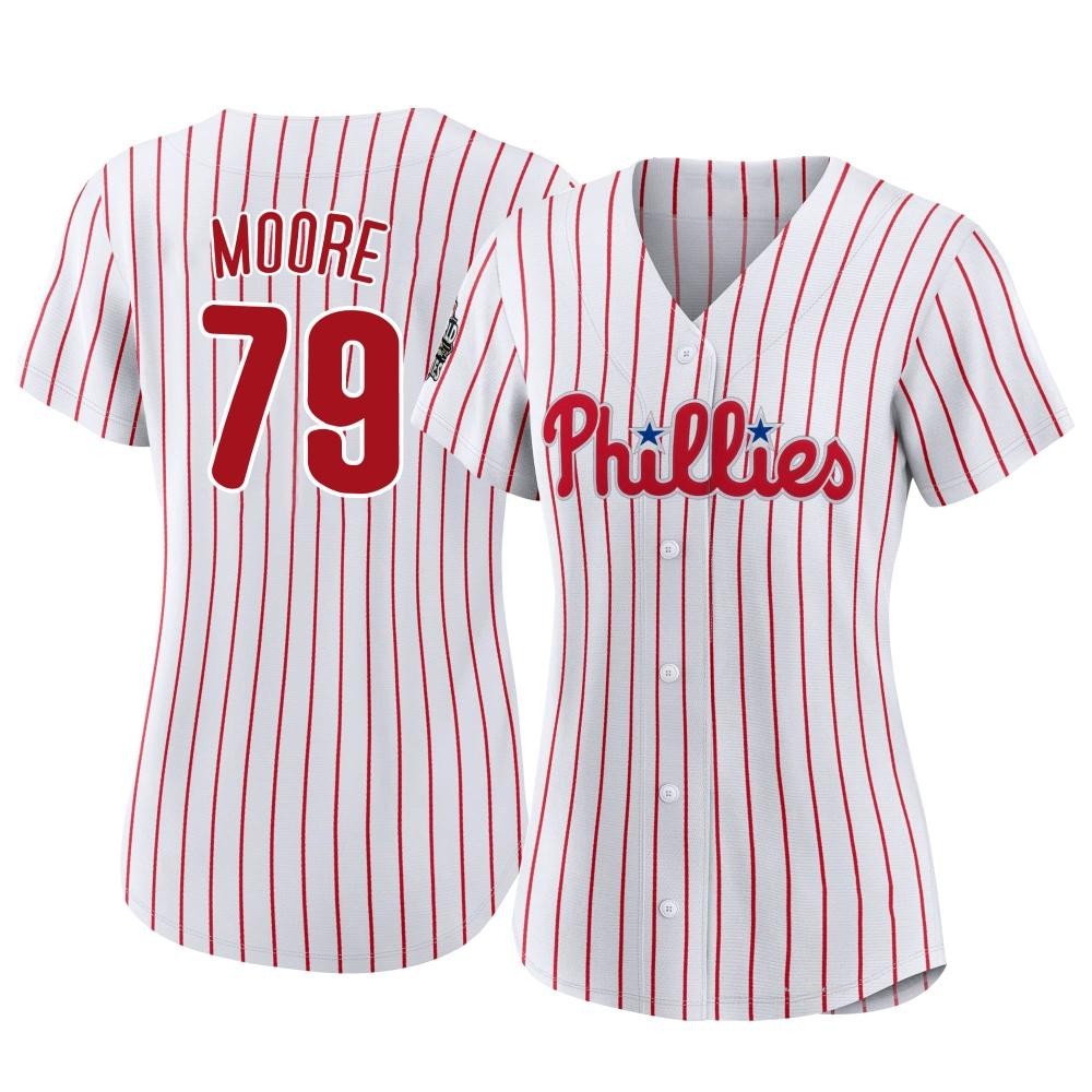 Women's McKinley Moore Philadelphia Phillies Replica White 2022 World Series Home Jersey
