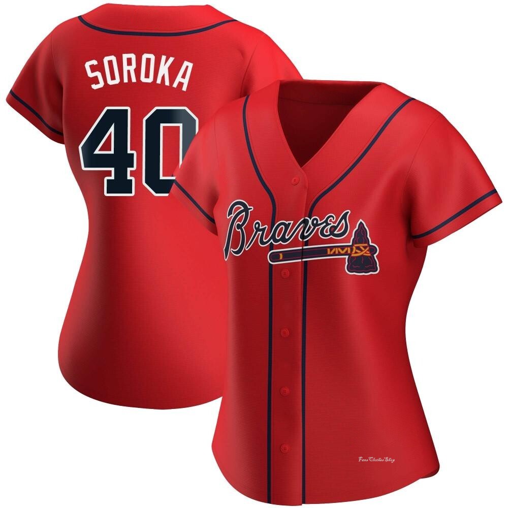 Women's Michael Soroka Atlanta Braves Authentic Red Alternate Jersey