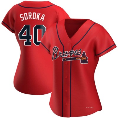 Women's Michael Soroka Atlanta Braves Authentic Red Alternate Jersey