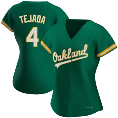 Women's Miguel Tejada Oakland Athletics Authentic Green Kelly Alternate Jersey
