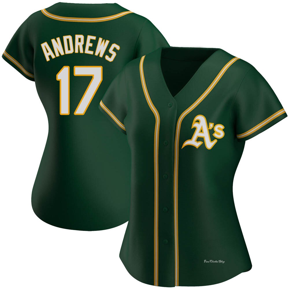 Women's Mike Andrews Oakland Athletics Authentic Green Alternate Jersey