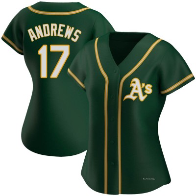 Women's Mike Andrews Oakland Athletics Authentic Green Alternate Jersey